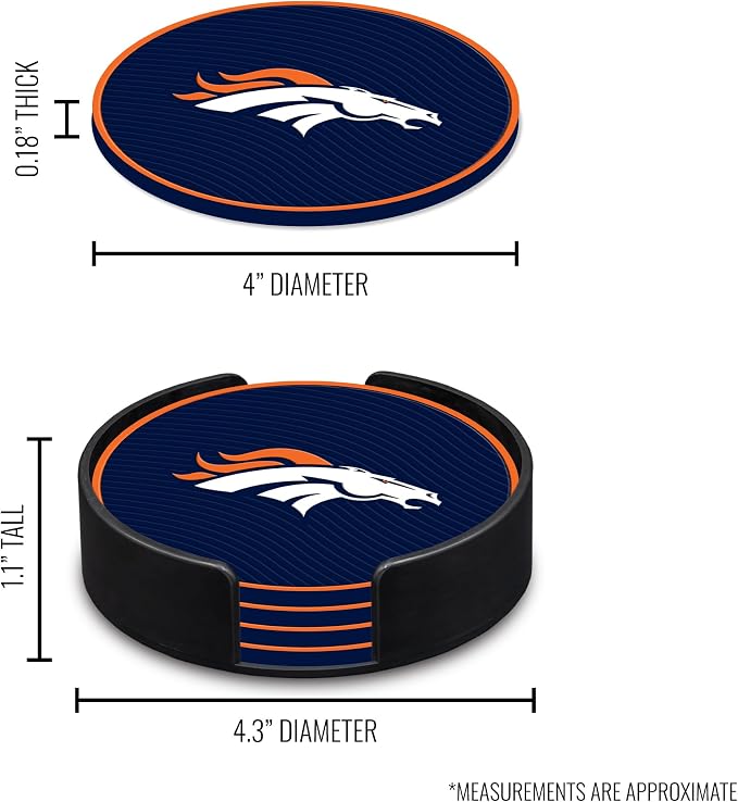 Rico Industries NFL Football Classic Favorites: PVC Coaster Set (4-Pack)