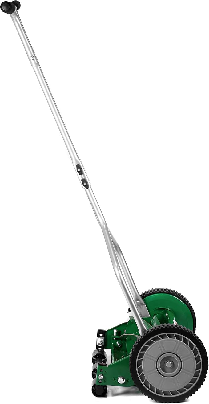 Scotts Outdoor Power Tools 304-14S 14-Inch 5-Blade Push Reel Lawn Mower, Green & American Lawn Mower Co. SK-2 Reel Lawn Mower Hand Sharpener, Orange