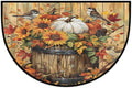 Fall Pumpkin Half Round Door Mat Semi Moon Rug Fireplace Carpet Area Rugs | Retro Fall Pumpkin Non Slip Absorbent Half Circle Mat Carpet for Indoor Outdoor Patio Kitchen Bathroom Entryway Home Decor