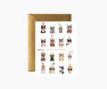 RIFLE PAPER CO. Cool Cats Birthday Cards, Boxed Set of 8 Folded Cards with Metallic Gold Envelopes, Full-Color Illustration, Blank Interior, 4.25" L x 5.5" W