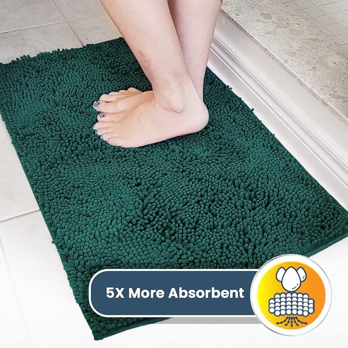 Muddy Mat® | Super Water Absorbent Door Mat Indoor, Microfiber Quick Dry Chenille Entryway Rug, Slip Resistant Front Door Mat, Indoor Mats for Entryway, Machine Washable Pet Rug, Slate Blue 32" x 40"