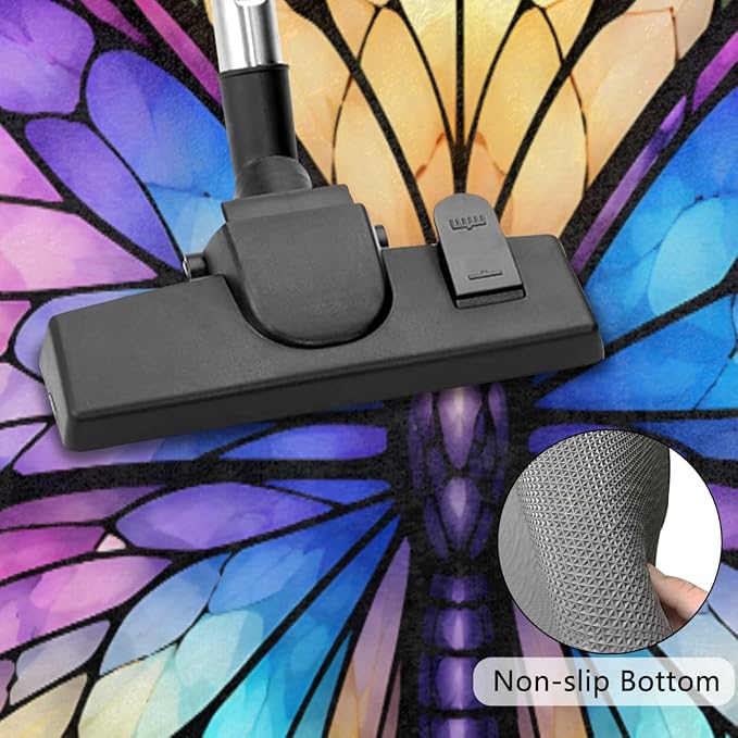 Butterfly Half Round Door Mat Outdoor Doormat Bedroom Entrance Rug A22 | Butterfly Semi Moon Door Mat Non-Slip Absorbent Kitchen Rug Indoor Welcome Bath Mat 36" X 24"