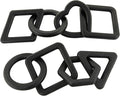CosmoLiving by Cosmopolitan Wood Chain Decorative Sculpture Home Decor Statues, Set of 2 Accent Figurines 16", 15" W, Black