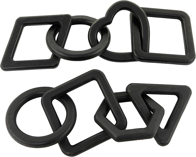 CosmoLiving by Cosmopolitan Wood Chain Decorative Sculpture Home Decor Statues, Set of 2 Accent Figurines 16", 15" W, Black