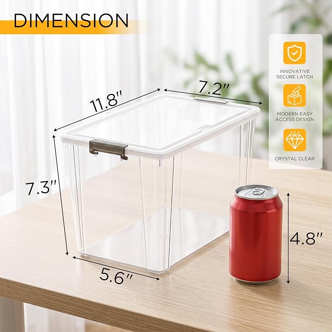 Citylife 6Packs 7.8Qt Plastic Storage Bins with Lids, Clear Organizer | Stackable totes Containers for Craft Supplies, Documents,Garage,Toys,Office and Classroom