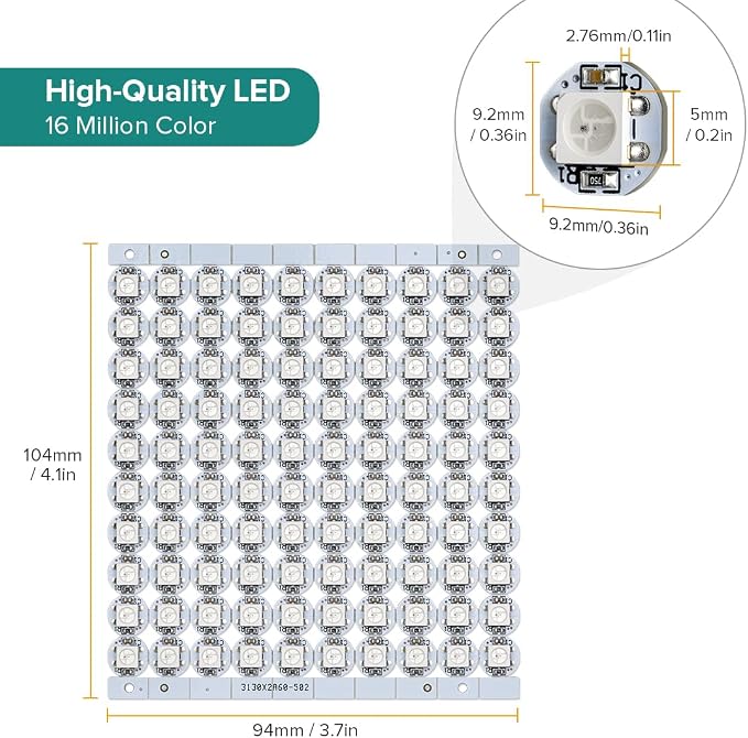 BTF-LIGHTING WS2812B 200PCS 5050SMD Individually Addressable Smart RGB LED Pixel for Arduino Single 1-led RGB LED Module Pixels Color Light White PCB Only DC5V Christmas(No Adapter or Controller)