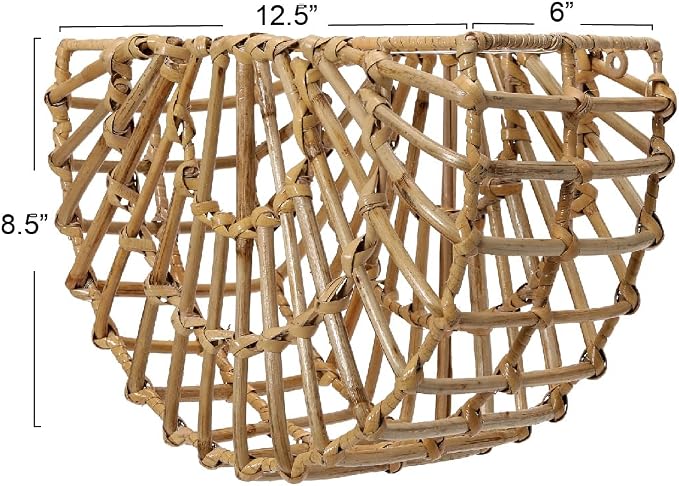 Main + Mesa Woven Cane Wall Pocket, Natural