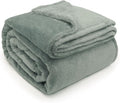 DEZ FURNISHINGS Ultra Soft Plush Fleece Throw Blanket, Double Sided Cozy Thick Warm Blanket for Sofa & Bed, King (108" x 90"), Sage Green
