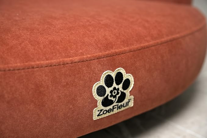 2-in-1 Human & Pet Shared Curved Dog Sofa, Solid Pine Leg Frame with High Resilience Foam, Indoor Pet Furniture(Orange)