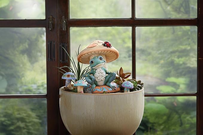 Enesco Jim Shore Heartwood Creek Nature's Meadow Mushrooms Miniature Figurine 3pc Set- Stone Resin Hand Painted Crafted Collectible Decorative Gnomes Mini Figurines Home Decor Statue, 2.5 Inch