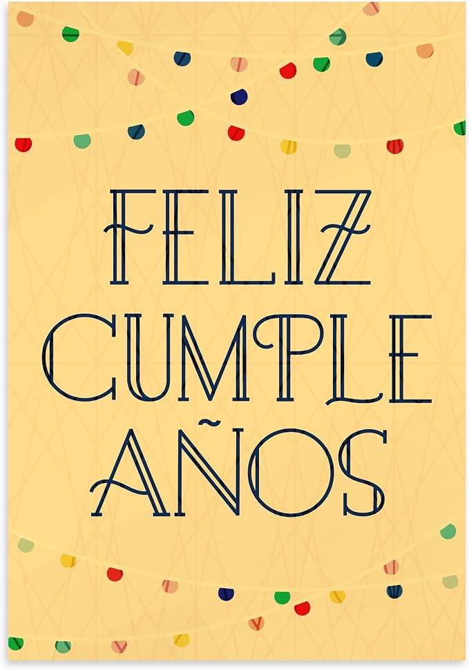 Hallmark Business Bulk 25 Pack Spanish Birthday Cards for Employees & Customers (Feliz Cumpleaños on Yellow), 5 x 7 Cards, Message Inside, Envelopes Included