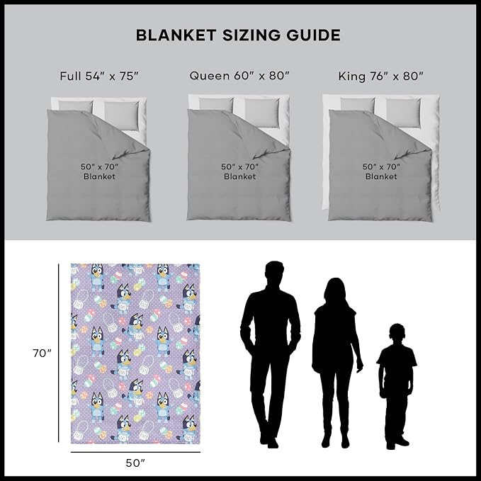 Northwest Bluey Bunny Pup Throw Blanket Oversized Silk Touch Throw, Ultra-Soft Lightweight Fleece Décor, 50 x 70 inches