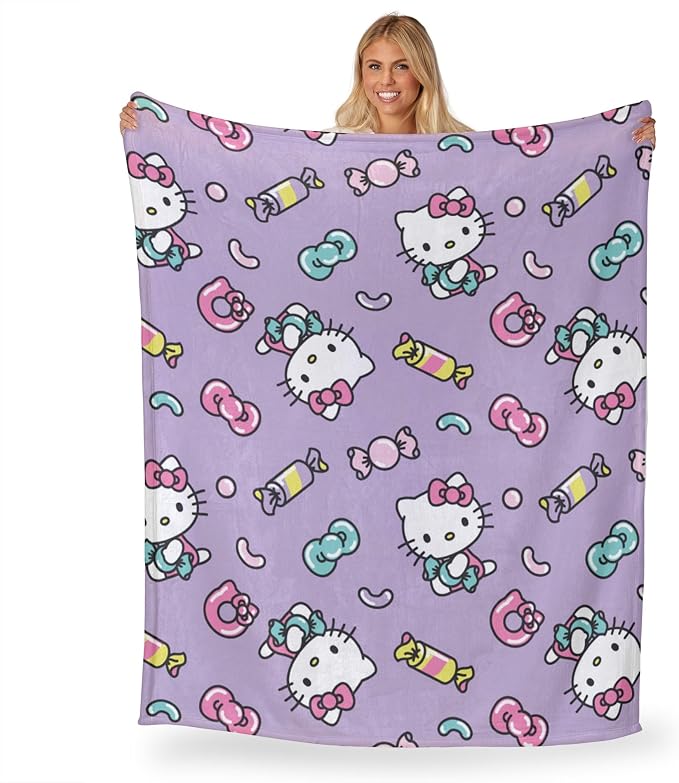 Northwest Hello Kitty Silk Touch Throw Blanket, 46" x 60", Candy Cute