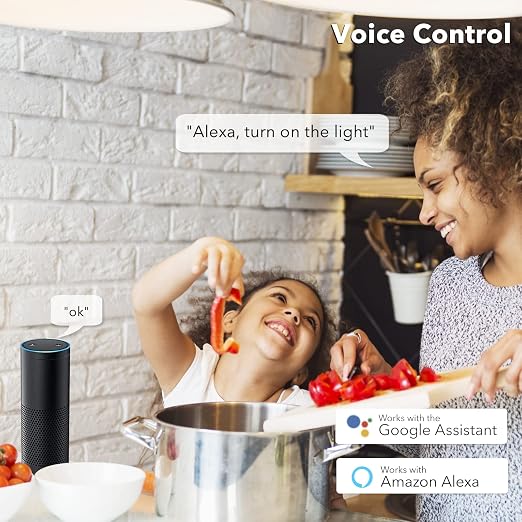 BN-LINK WiFi Smart in-Wall Light Switch, No Hub Required with Timer Function, White, Compatible with Alexa and Google Assistant, Neutral Wire Needed, 2.4 Ghz Network Only