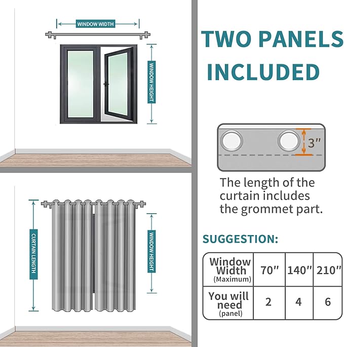 BGment Room Darkening Curtains 72 Inches Long - Grommet Thermal Insulated Drapes Window Treatment Curtains for Bedroom, 2 Panels, 52 x 72 Inch, Lavander