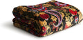 Vera Bradley Women's Fleece Oversized Throw Blanket, Midnight Garden Paisley