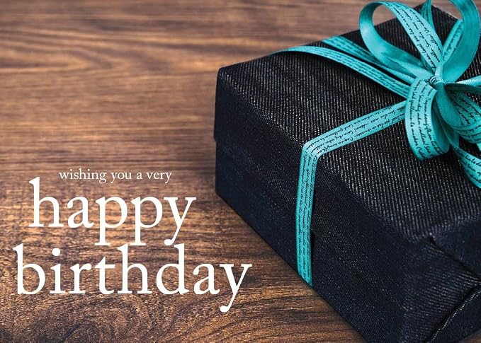 CEO Cards - Birthday Greeting Cards (Wrapped In Ribbon), 5x7 Inches, 25 Cards & 26 White Envelopes (B1702)
