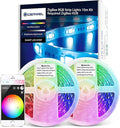GIDERWEL Smart ZigBee 32.8ft RGB LED Strip Lights Dimmable Kit with ZigBee 3.0 Controller Work with ZigBee Hub Bridge Echo Plus for APP/Voice Control Ambiance Lighting Alexa LED Strips