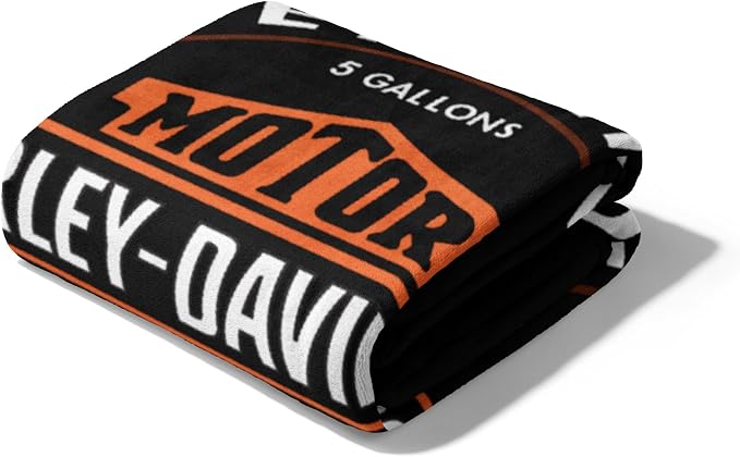 Northwest Harley-Davidson Oil Can Silk Touch Throw Blanket, 46 x 60 in | 100% Polyester, Velvety Feel, Lightweight Warmth, Couch Bed Chair Lounging, Giftable Indoor Comfort