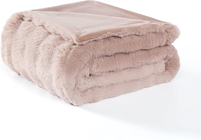 Modern Threads Water-Resistant Faux Rabbit Fur Pet Blanket for Dogs & Cats – Ultra-Soft Couch, Bed & Crate Protector, 50x60 Khaki