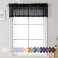 Lecloud Black Sheer Valance for Windows 14 Inch Length 2 Pieces, Light Reducing by Lecloud