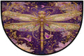 Dragonfly Half Round Door Mat Outdoor Doormat Bedroom Entrance Rug A19 | Bohemian Dragonfly Flower Semi Moon Door Mat Non-Slip Absorbent Kitchen Rug Indoor Welcome Bath Mat 36" X 24"