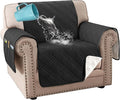 H.VERSAILTEX 100% Waterproof Armchair Slipcovers Modern Arm Chair Covers Waterproof Chair Covers for Pets Washable(Chair, Black/Beige)