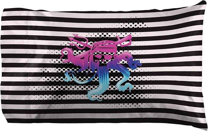 Jay Franco Kids Sheet Set with Fitted, Flat Sheets & Pillow Cover - Ultra-Soft Bedding with Pillowcase for Room Decor, Multi Color - Descendants, 4 Piece Queen