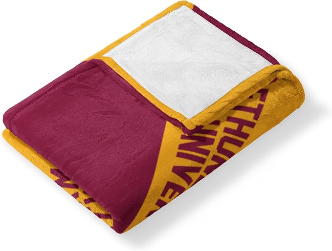 Northwest NCAA Silk Touch Throw Blanket, Ultra Soft Plush Polyester, Lightweight Warm Decorative Fan Gift, 46 x 60 in