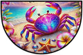 Summer Beach Crabs Half Round Door Mat Non-Slip Semi Circle Rug Washable Half Moon Floor Rug Absorbent Bathroom Area Rugs for Outdoor Indoor Fireplace Mat Entryway Kitchen Decor Rugs