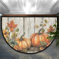Pardick Half Round Door Mat Vintage Pumpkin Wood Anti-Slip Semi Circle Rug 24X36 Entrance Welcome Mats Indoor Outdoor Door Mat, Washable Decorative Floor Mats for Kitchen Bathroom Hearth Fireplace