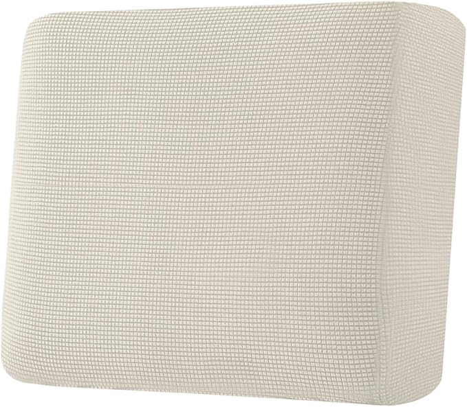 H.VERSAILTEX Super Stretch Individual Seat Cushion Covers Sofa Covers Couch Cushion Covers Slipcover Sets Thick Jacquard Textured Twill Fabric (1 Piece Chair Cushion Cover, Natural)