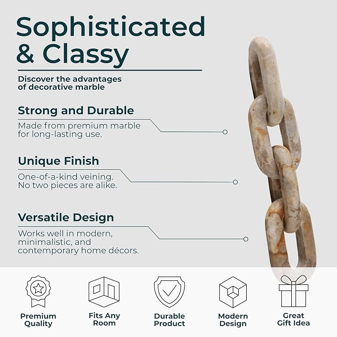 Marble Sculpture Decorative Object – Accessories for Room Styling, for Shelf, Tabletop, and Console Placement, Modern Sculpture Accent for Layered Home Decor Vignettes – 3", Ivory