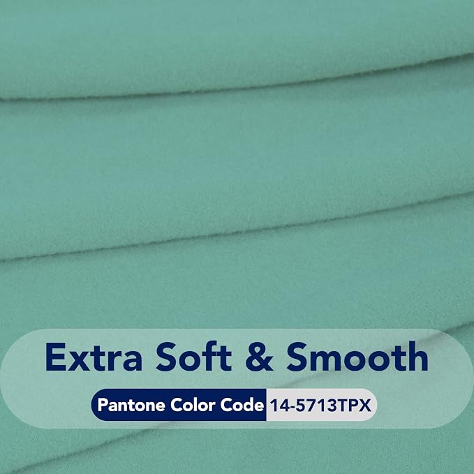 PureFit Stretch Loveseat Covers Fleece Couch Covers for Sofa Cyan | 1-Piece Sofa Slipcover Soft Couch Protector, Sofa Cover Washable with Non Skid Foam and Elastic Bottom for Kids, Dogs