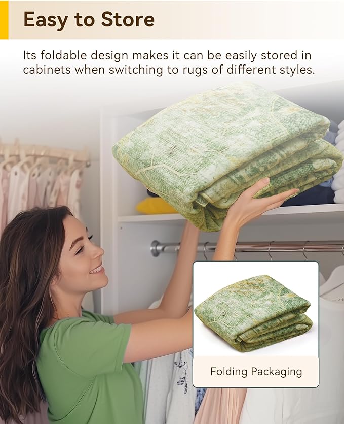 RELEANY Area Rugs 2'6''x4' Kitchen Rugs Entry Rug Small Rugs for Entryway Kitchen Bathroom Door Mat Indoor Entrance,Washable Non Slip, Sage Green Yellow