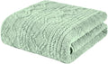 SUPERIOR Fleece Boho Jacquard Blanket, Decorative Blankets for Bedroom, Sofa, Fuzzy, Plush, Fluffy, Soft, Cute Room Decor, Beautiful Cover, Comfort Essentials, Arctic Collection, Throw XL, Sea Foam