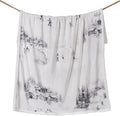 Indigo Hill by HiEnd Accents Ski Toile Sherpa Throw Blanket, Snow Mountain Pine Tree Ski Season Print Blanket for Camping Outdoor, Cabin Lodge Fleece Blanket for Couch, Sofa, Bed, 54x68 inch