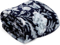 Vera Bradley Women's Fleece Plush Shimmer Throw Blanket, Frosted Lace Navy, 80 X 50