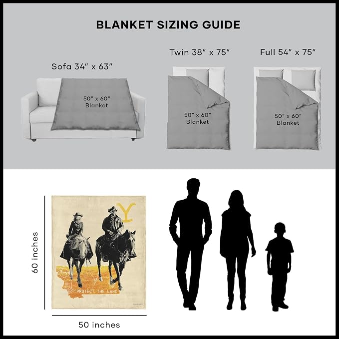 NORTHWEST Yellowstone Silk Touch Sherpa Throw Blanket, 50" x 60", Horseback
