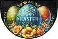 Happy Easter Egg Half Round Door Mat Non-Slip Semi Circle Rug Washable Half Moon Floor Rug Absorbent Bathroom Area Rugs for Outdoor Indoor Fireplace Mat Entryway Kitchen Decor Rugs