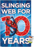 Trends International Marvel Spider-Man - Happy 10th Birthday Wall Poster, 22.37" x 34.00", Premium Poster & Push Pin Bundle
