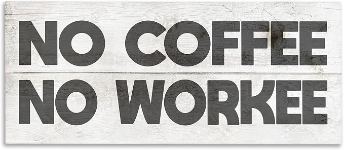 Stupell Industries 'No Coffee Funny Office Phrase'| Canvas Art | Stupell Industries | 48 x 20 Inches, Easy to Hang and Sturdy, Made in USA, by Lil' Rue