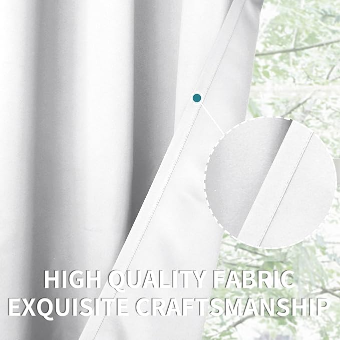BGment Room Darkening Curtains 84 Inches Long - Grommet Thermal Insulated Drapes Window Treatment Curtains for Bedroom, 2 Panels, 52 x 84 Inch, Pure White
