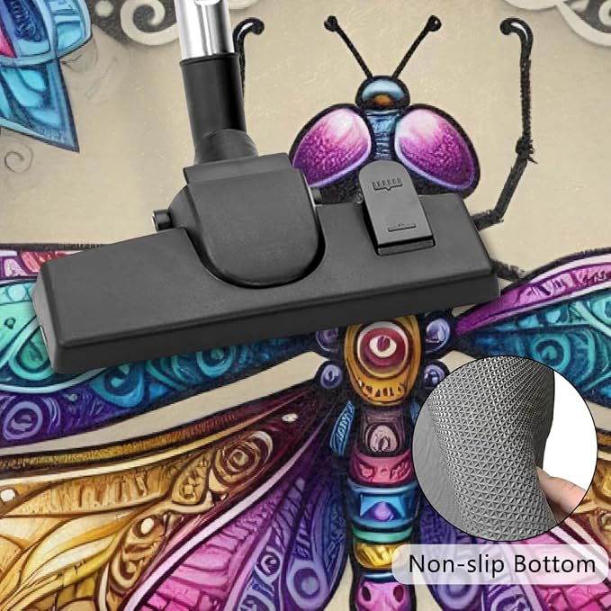 Dragonfly Half Round Door Mat Non Slip Half Circle Rugs | Colorful Animal Washable Half Moon Rug Semi Circle Rugs Indoor Entrance Floor Carpet for Kithen Bedroom Fireplace Decor