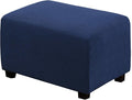 H.VERSAILTEX Ottoman Cover Slipcover Rectangle Fit Length 33"-38" Footrest Sofa Slipcovers Stool Cover Footstool Protector Covers Feature Stretch Thick Soft Jacquard Fabric Removable Washable - Navy