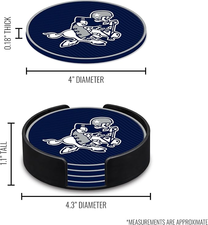 Rico Industries NFL Football Classic Favorites: PVC Coaster Set (4-Pack)