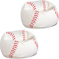 Big Joe Sports Ball Child-Sized Bean Bag Chair for Kids, 2 Pack, Baseball Plush, Ultra-Soft Lightweight Polyester Blend, 2.5 Foot Refillable | 2.5 feet, Polystyrene Bean Filled, Refillable, Soft Polyester, Safe for Kids Ages 3 and Up, Supports Up to 15...