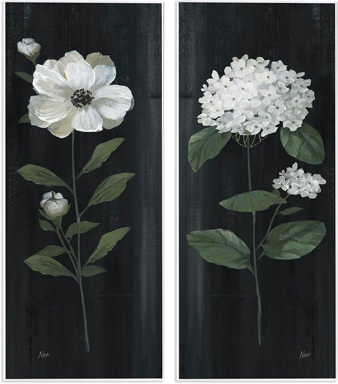 Delicate White Flower, 7 x 17 Inch Mounted Print on Wall Plaque Set | Stupell Industries · By Nan · Ready to hang · Hand finished · Made in USA