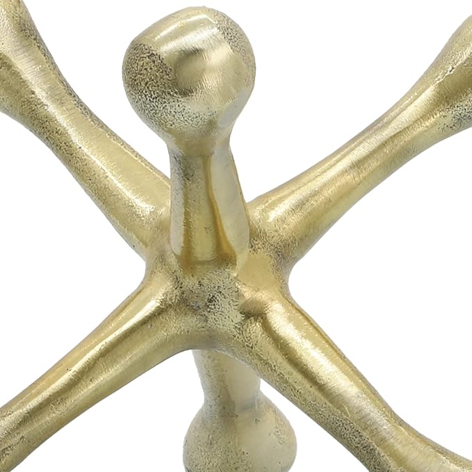 Modern Decorative Sculpture Figurine - Home Accent for Living Room Decor or Bathroom Decor - Elegant Statement Ornament for Shelf or Coffee Table Styling in Office or Any Room - 6", Gold & Metallic