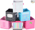 Kathfly 6 Pcs 11" Back to School Pastel Fabric Classroom Storage Bins Cubby Bins Storage Baskets with Handles for School Classroom Lost and Found Decor Office Home Organizer Supplies